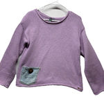 SHANNON PASSERO Knit Sweater Womens Small Purple Denim Pocket Pullover Boho Photo 0