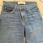 Reformation Mid Rise Slim Distressed Medium Wash Raw Hem Ankle Crop Jeans 25 Photo 9