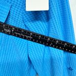 Allison Daley Blouse Women Size Medium Blue Collared Long Sleeve Button Tie Top Photo 4