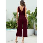 1 Piece Jumpsuit 2 Pockets V Neck & V Back NEW XL Wine red Photo 1