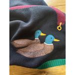 Sharon Young Size Large Hunting Gaming Knit Cardigan Sweater Ducks Dog Vintage Photo 11