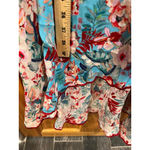 Johnny Was  Hazel Trapeze Tunic Dress Aqua Flower Embroidered Tank M Cupra Rayon Photo 6