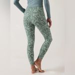 Athleta  Elation Textured Tight in Floral Sketch Botanical Green White Leggings Photo 2