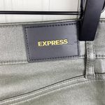 EXPRESS NEW Straight Ankle High Rise Faux Leather Pants Olive Green Size 2 Photo 9