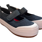 Keds  Women's Denim and White Platform Shoes Mary Jane Slip Ons Size 9 Hook‎ Loop Photo 0