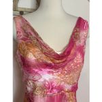 Victor Costa Y2K Pink and Yellow Paisley Silk Party Dress 12 Photo 6