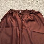 secret treasures Vintage  Brown Satin Embroidered Sleepwear Pants Size (M-8/10) Photo 2