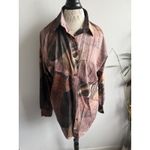 Pretty Little Thing Abstract Print Button Down Shirt Womens US 4 Oversized Photo 1