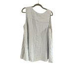 Woman Within Women's  Striped Button-Front Tank Top Plus Size 16/20W White/Blue Photo 4