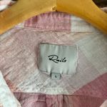 Rails  Charli Linen Button Front Shirt Top in Peach Blush White, L Photo 2