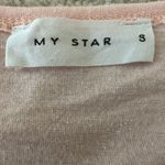 My stat New My Star Woman’s Light Orange Top 100% Cotton With Black Mesh Sleeves, Sz S Photo 6