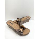 Good Choice Womens Size 8 Peep Toe Floral Casual Wedged‎ Juliet Sandals New Tan Photo 3