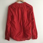 ZARA Womens Red Button Up Blouse Top V Neck Size XS Cotton Long Sleeve Photo 5