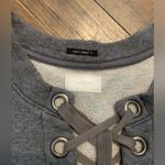 Mother denim lace up don’t sweat it sweatshirt medium 144$ revolve boho fall Gray Photo 4