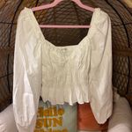 Reformation EUC White Fern Smocked Long Sleeve White Peasant Top Size M 🤍 Photo 7