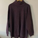 American Eagle Purple Leopard Turtle Neck Sweatshirt Size Large Photo 1