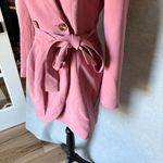 Toccin Amanda Belted Blazer Dress Mini Wrap Dusty Rose Pink size 4 Corpcore Photo 3