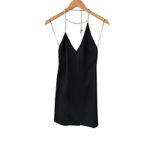 AREA Asymmetrical‎ Crystal Halter Mini Dress Black Size 2 NWT Photo 2