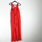 Trina Turk Golda Orange Tomato Front Pleated Pants Side Pockets Jumpsuit Size 12 Photo 1