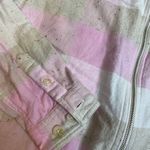 Dress Barn Medium 100% Cotton Plaid Zip Up Shacket Jacket Collar Pink White Photo 1