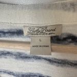Lucky Brand Sweater Womens Large Blue Striped Button Cardigan Nautical Coastal Photo 2