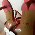 ZARA coral red mesh strappy pointed heels NEW 41/10 Photo 9