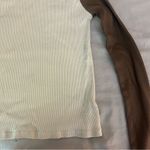 Brandy Melville John Galt Cream & Brown Belle Colorblock Long Sleeve Top, Ribbed Full-Length Photo 10