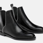 ZARA #300  black studded cut out ankle booties Photo 0