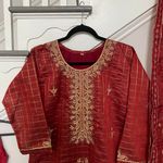 Traditional Indian Wear Classy Salwar Suit Pakistani Beautiful Salwar Kameez Red Size M Photo 2