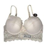 Maddie & Coco Long Line Push Up Ivory Lace Lightly Padded Underwire Size 36C Photo 0