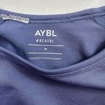 AYBL Core Staple Seamless Long Sleeve Crop Top Shirt M Blue Training Compression Photo 2