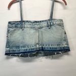 ZARA Denim Crop Top W/Straps XS 100% Cotton SKY BLUE NEW Photo 1