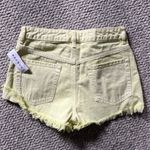 PacSun Ripped High Waisted Denim Festival Shorts. Size 26. Lemon Lime color. NWT Photo 1
