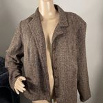 Positive Attitude Women's Brown Tweed Marled Jacket Size 18 B Photo 0