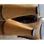 Michael Kors  Leather Studd Wood clogs Luggage Brown Platform Heels Womens Size 4 Photo 8