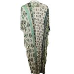 Vintage 60s 70s Miss Bernie’s Kaftan Sage Green Floral Bow print grandmacore Size undefined Photo 12
