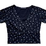 Brandy Melville Brandy Melville Floral Amara Crop Top OS Black Small medium Photo 2