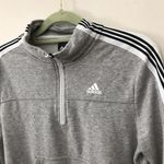 Adidas  Gray Cropped Quarter Zip Pullover Classic Photo 2
