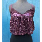 Free People Women's Size Large Right Rhythm Sequin Purple Cami Top Photo 3