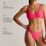 Quince NWT Italian High Leg Vibrant Pink Bikini Bottom Swimwear Sz S Photo 2