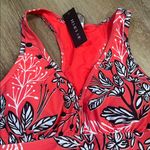 Floral Tankini Top and Black Shorts Set small Red Photo 1
