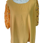 Bloomchic Yellow Gold Lace Eyelet Lace Shirt Size 14/16 Photo 0