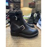 Nordstrom Rack Lug Sole Moto Boots Black Size 6 Photo 1