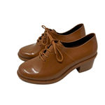 Melissa Dubrokva Rubber Oxford Heeled Shoes Tan Brown Size US 8 Photo 3