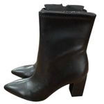 A New Day Ankle Boots Donna Women's Size 10 Black 3½" Heel Side Zip Faux Leather Photo 3