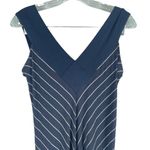 Comfy USA Striped V Neck Maxi Dress Soft Jersey Navy Blue Size XS Photo 1