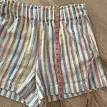 Lou & grey Multicolor Textured Stripe Shorts M Elastic Waist Pockets Casual Photo 5