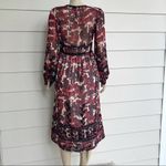 Topshop Embroidered Midi Dress Size 6 Boho Bishop Sleeves Wedding Novelty Fall Photo 2