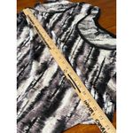 Vera Wang Simply Vera Women's 1X Tie Dye Sheer Hem Tunic Top Gray Black White Photo 4