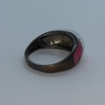 Handmade Antiqued Silver-Tone Pink Glitter Sparkle Ring Women's Size 8.5 Photo 5